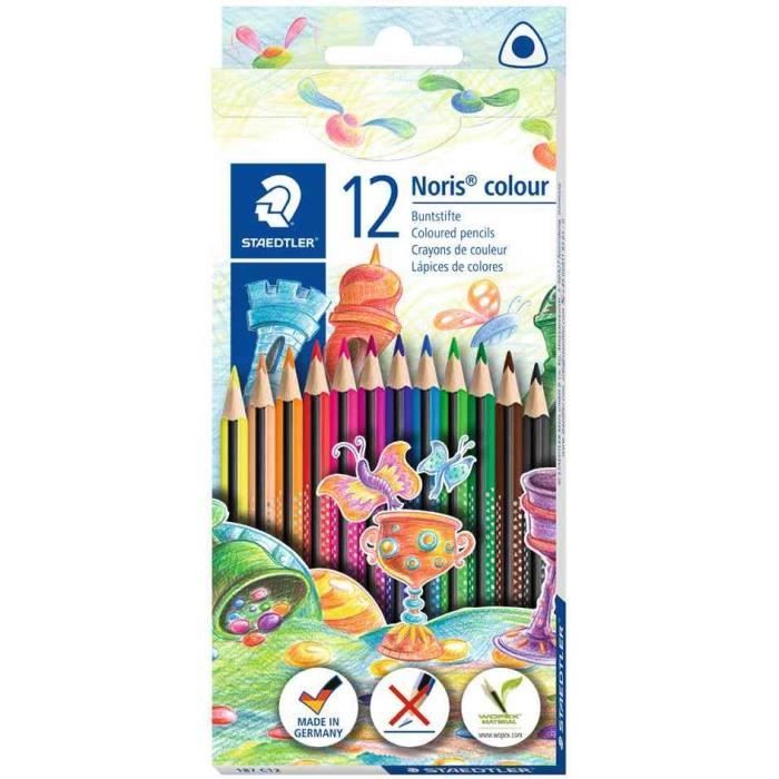 Crayon de couleur Noris colour, étui en carton de 12