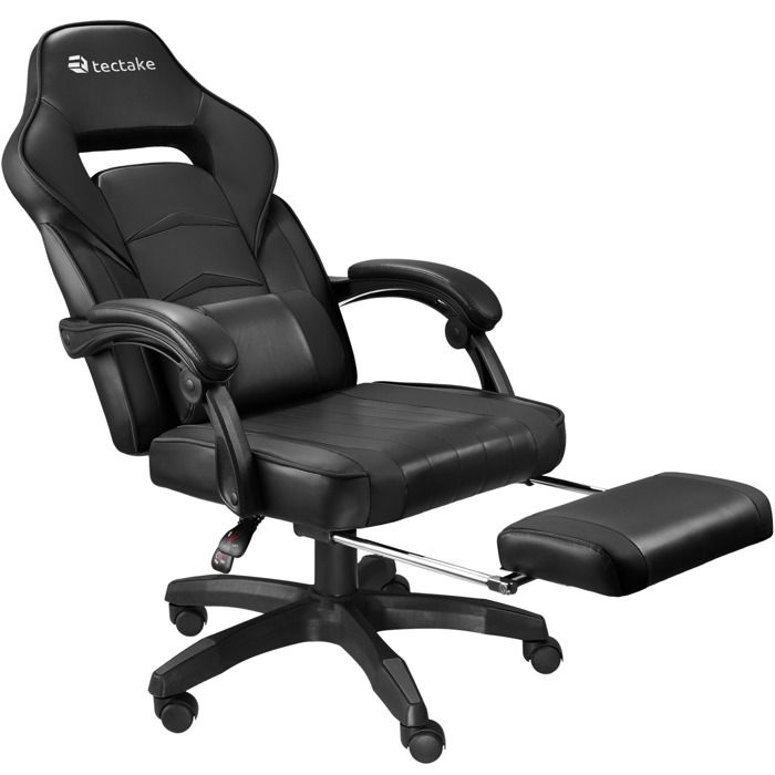 tectake chaise de bureau racing comodo avec repose-pieds gaming