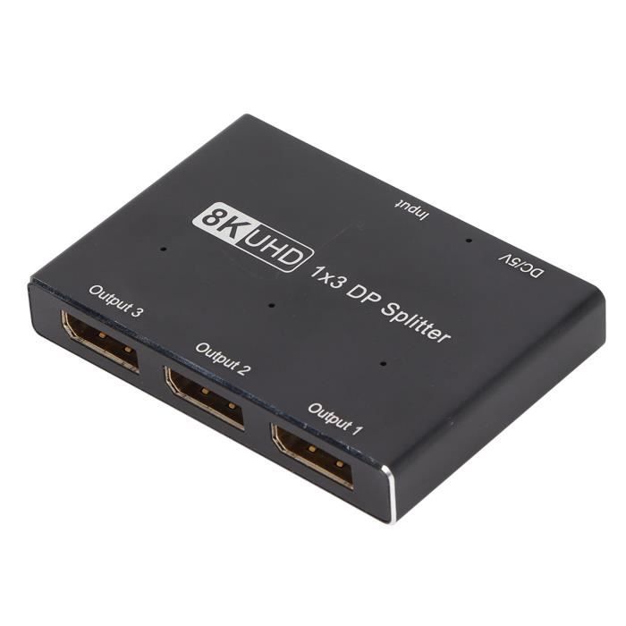 Répartiteur Displayport 1.2 1 Entrée Displayport > 4 Sorties Displayport 4K