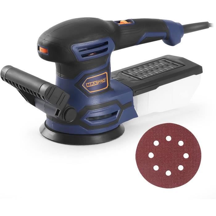 Ponceuse Excentrique, Maxpro Ponceuse Orbitale 450W 13000Rpm, Avec Moteur 6 Vitesses Variables