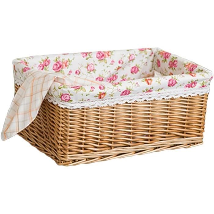 Panier De Rangement Tissé Imitation Osier – Élégant Porte-Revue En Plastique Naturel, 38x26x15 Cm, Idéal Pour Magazines, Jouets Et Décoration Maison