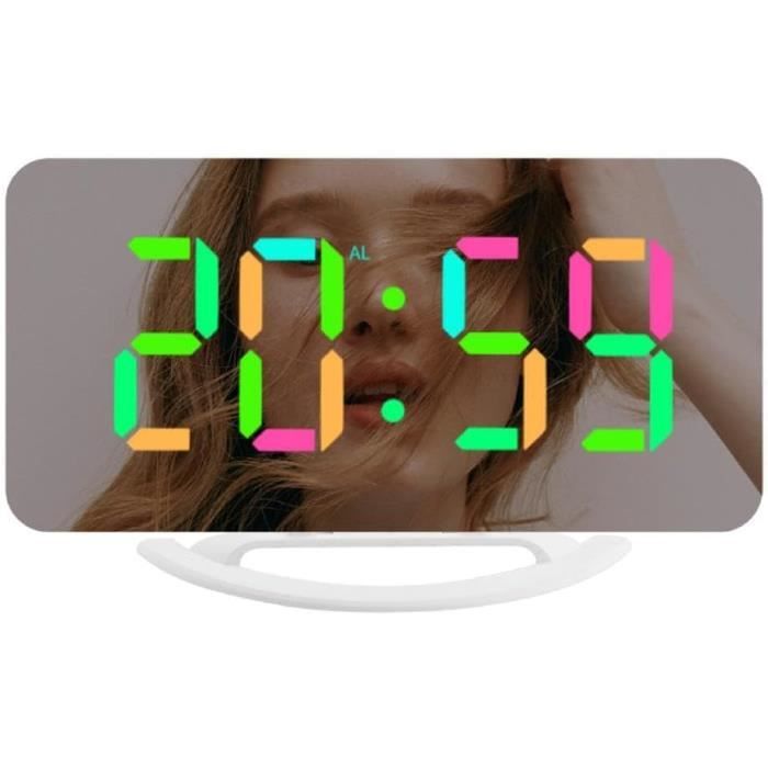 Homealexa Réveil Miroir LED Projection Numérique - Projecteur 6 Luminosité, Surface Miroir, Mode Homealexa Réveil Miroir LED Projection Numérique - Projecteur 6 Luminosité, Surface Miroir, Mode