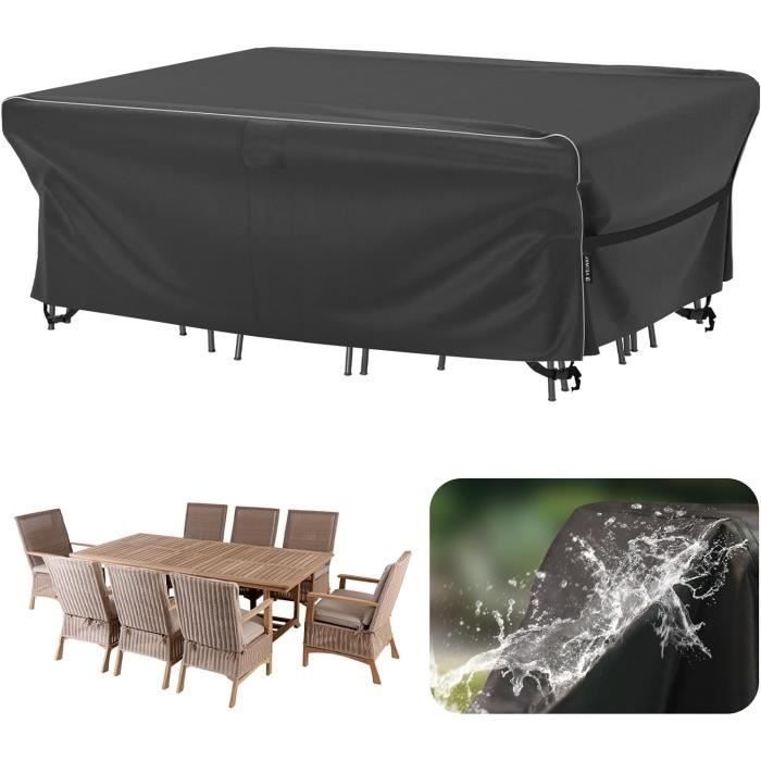 AKTIVE 61547 Housse De Table De Jardin Blanche Impermeable 180x76x76 Cm - Protection Élastique Avec Attaches Renfort