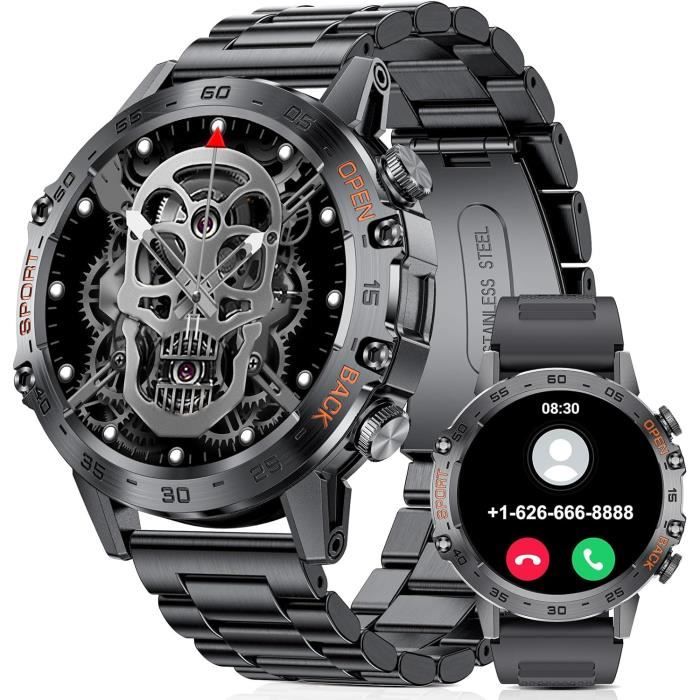 Montre Connectée Militaire Pour Homme (Réponse-Cadran) Podomètre Extérieur Robuste De 1 39 Pouce Étanche 5 Atm Plus De 100 [B3078]
