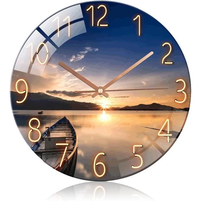 Horloge Murale Design Moderne Abstraction Marbre Rose