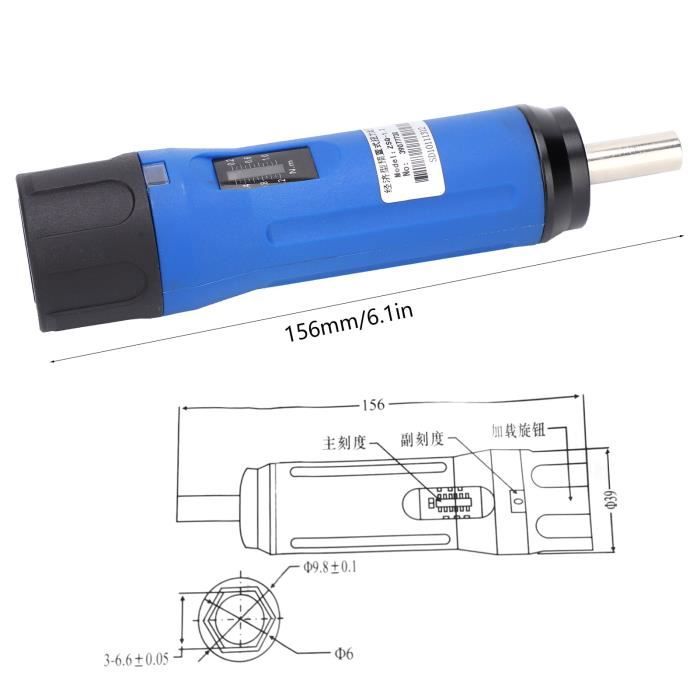 Tournevis Dynamométrique Heaveant ZSQ-6 - 1-6 N.M - Précision ±6% - Pour Vélo, Électronique, Meuble
