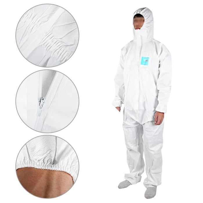 VIL Combinaison de Protection jetable Monopièce Anti-poussière Robes
