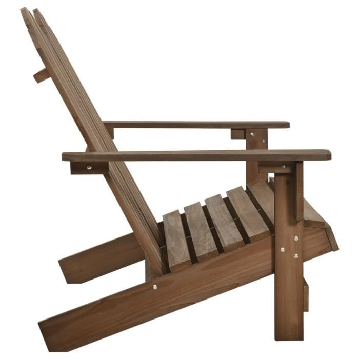 hua - chaises de jardin - chaise de jardin adirondack 2places bois de sapin massif marron - yosoo - dx14769