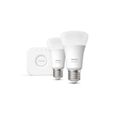 PHILIPS HUE Kit de démarrage 2 ampoules White et pont  - 9,5 W - E27 - Bluetooth-1