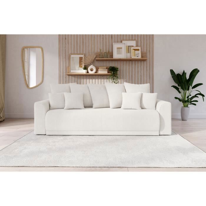 Soldes - Canapé 3 places en tissu blanc - Crowson - Interior's