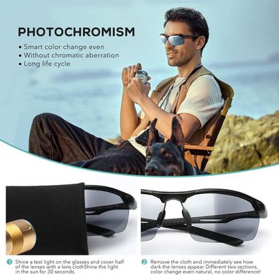 Lunettes Cyclisme Photochromiques - Verres Polarisants UV400 Pour VTT Et Running