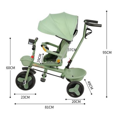 Tricycle De Bébé,Tricycle Enfants Évolutif Avec Pare-Soleil Pliable Et