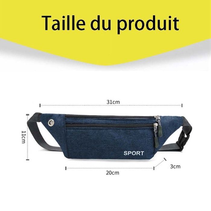Ceinture Porte-monnaie De Voyage Sécurisée - Noir, Taille 25.5x14 Cm - Neuf