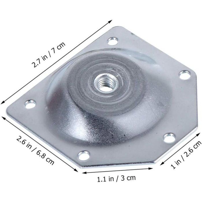 Lot De 4 Plaques De Fixation Coudées For Pieds De Meubles De 1,5