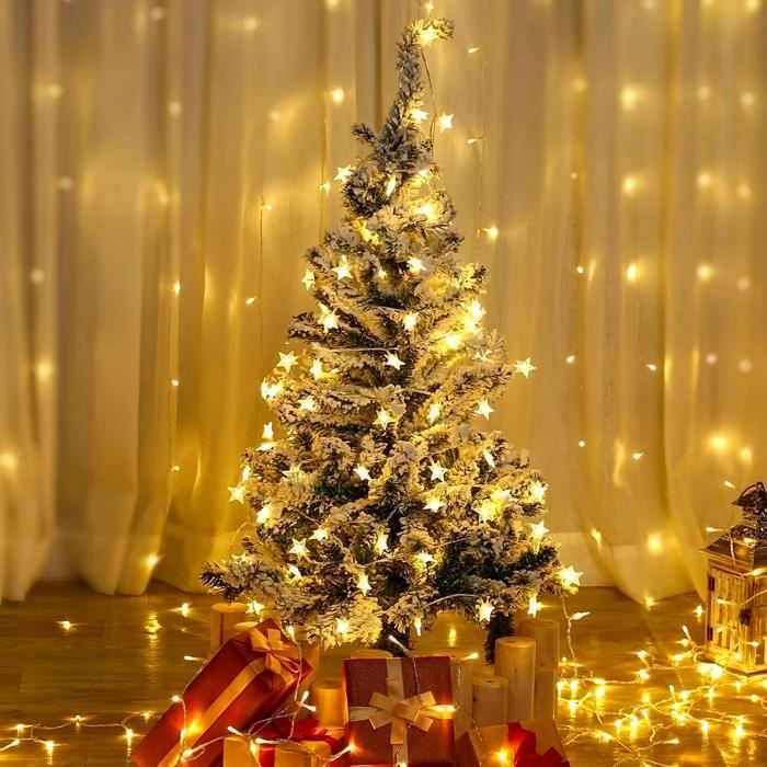 Guirlandes Lumineuses en Etoile à 40 LEDs, Chaînes de Lumière Décoration de  Noël Fête Anniversaire Mariage Soirée - Blanche Chaude - Cdiscount Maison