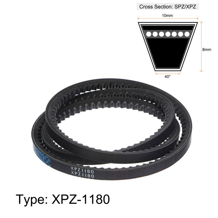 Sourcing Map Courroie Trapézoïdale XPZ1180 - Transmission Puissante Et Durable En Caoutchouc, Longueur Au Pas 1180 Mm