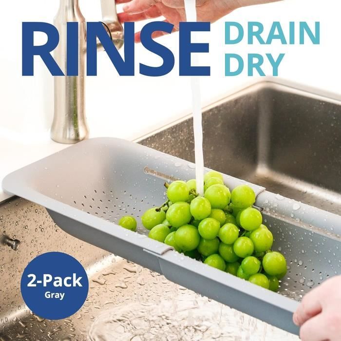 AZ06472-Atyhao panier de drainage Panier de vidange pliant multifonctionnel ménage cuisine