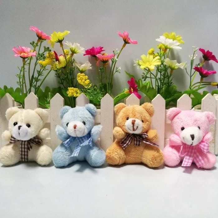 Beige Mini Ours en Peluche Doux et Mignon de 5.5cm Jouet en
