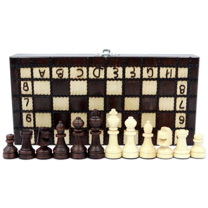 Master Of Chess – Échiquier En Bois Tournoi 54 Cm Avec Pièces Staunton N°6 – Jeu D'Échecs Pliable Et Portable – Artisanat Haut De Gamme Pour Enfants Et Adultes