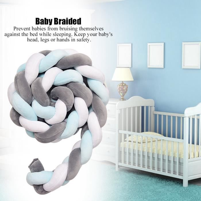 Fdit Braided Crib Bumper Long Baby Nursery Cushion Snake Pillow
