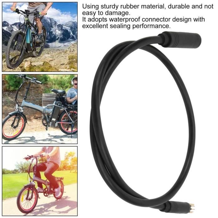 Fdit Accessoires de vélo électrique Câble d'extension de moteur de roue  étanche à 9 broches femelle à fil mâle pour vélo