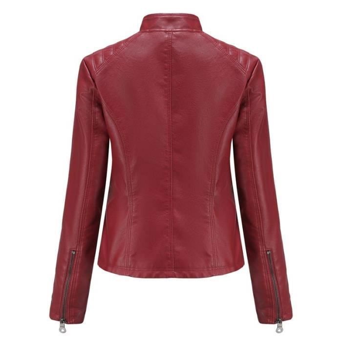 Blouson cuir femme bordeaux hotsell