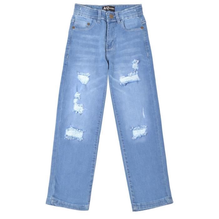 Enfants Garcons Hetero Detendu Adapter Boot Cut Jean Dechire Confortable Coton Coupe Ample Extensible Jeans 5 13 Ans Bleu clair Cdiscount Pret a Porter