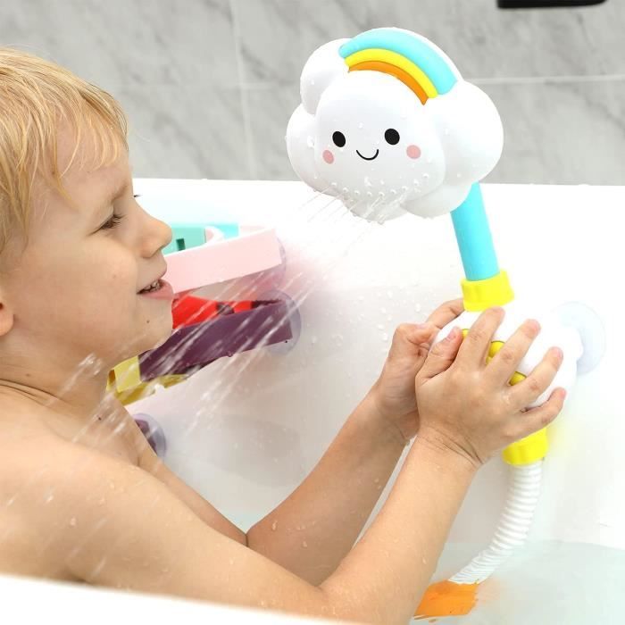 Jouet De Bain Bébé Avec Toboggan Aquatique - Piste Construction + Filet Pêche Canard - Sans Trou Anti-Moisissure