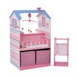 Nurserie de poupon - Teamson Kids - Dreamland - Maison de poupée à 2 façades - Mobile musical rose-2