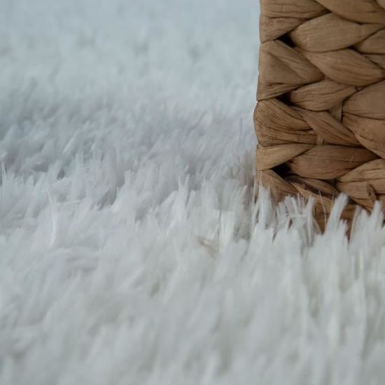 Dimension:60x100 cm Paco Home Tapis Salon Poils Longs Lavable Shaggy Aspect Flokati Uni Bleu