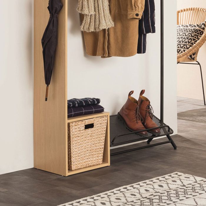 Lot de 2 boîtes de rangement en bois 31x31x31 cm coloris naturel