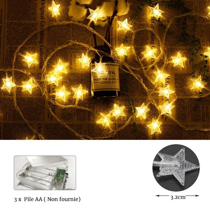 Guirlandes Lumineuses à 40 LEDs en Flocon de Neige 8 Modes, Chaînes de  Lumière 6M Décoration de Noël Anniversaire Mariage Fête - Cdiscount Maison