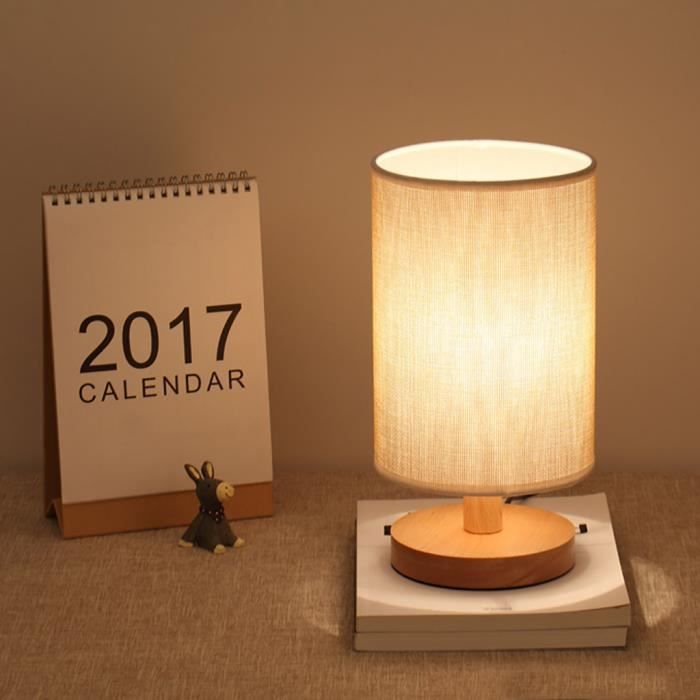 Lampe de Chevet de style Scandinave LED - ENKË, Blanc / Blanc chaud  Dimmable