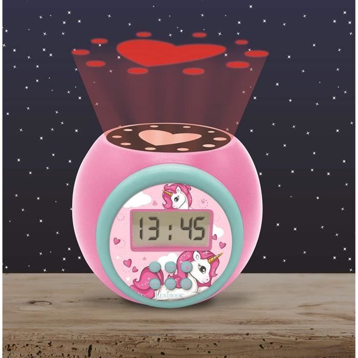 Réveil Enfant Licorne Analogique - Lumineux, Sans Tic-Tac, Volume Réglable - Décoration Chambre Fille