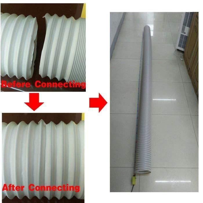 Tuyau d'évacuation d'air en PVC flexible pour climatisation, sèche-linge,  hotte Ø 150mm Longueur 3 m - Cdiscount Bricolage