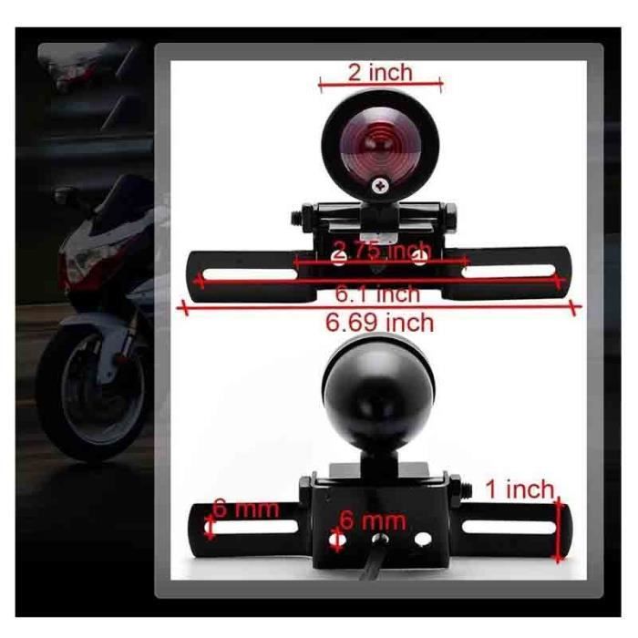 Feu Arrière De Frein à LED Pour Moto, Feu De Plaque D'immatriculation