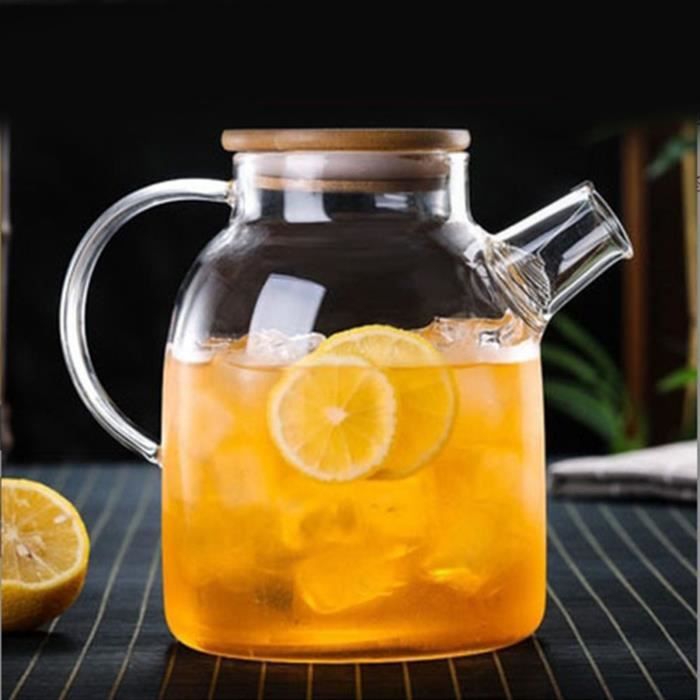 1 Pc Théière Bouteille D'Eau Froide Pichet Doseur Bocal En Verre Avec 1 Pc Théière Bouteille D'Eau Froide Pichet Doseur Bocal En Verre Avec