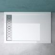 Mai & Mai Receveur de douche plat 80x120cm bac à douche en acrylique blanc rectangulaire XE4-3