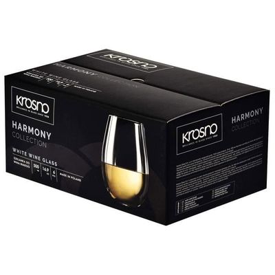 Verres à Vin Rouge Krosno Harmony Lumi - Lot De 4, 450 Ml, Verre Cristallin Lave-Vaisselle