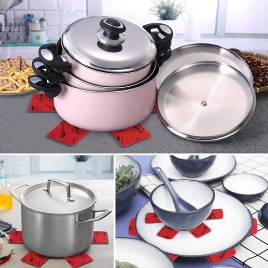 12 PCS Protège-Poêles En Feutre - Séparateurs Casseroles Et Poêles, Tampons Protecteurs Pour Empiler Vaisselle