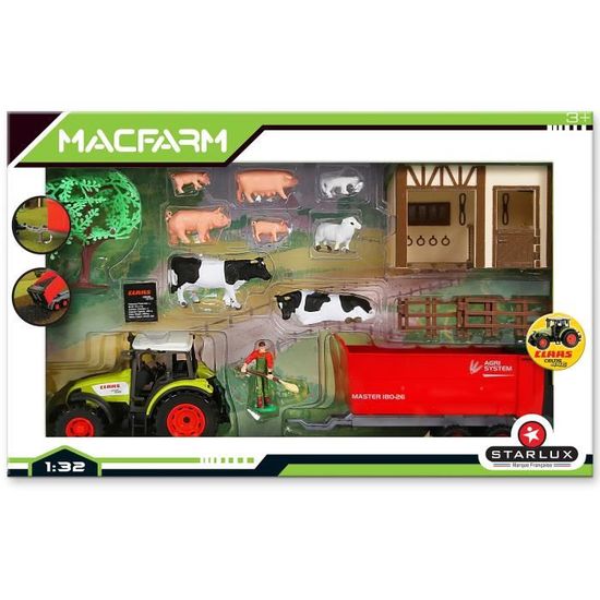 Tracteur Ferme Avec Remorque, Vache Et Mouton – Jouet Quatre Roues Pour Enfants Dès 3 Ans – Cadeau Anniversaire