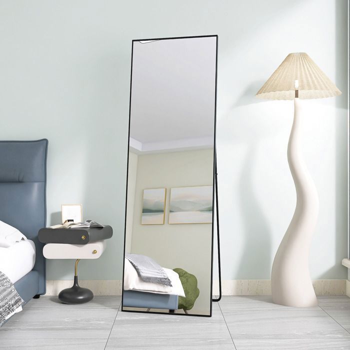 Bosillsm Miroir De Sol Arqué 165x60 Cm - Pleine Longueur Avec Cadre Aluminium - Pour Salon, Chambre, Couloir
