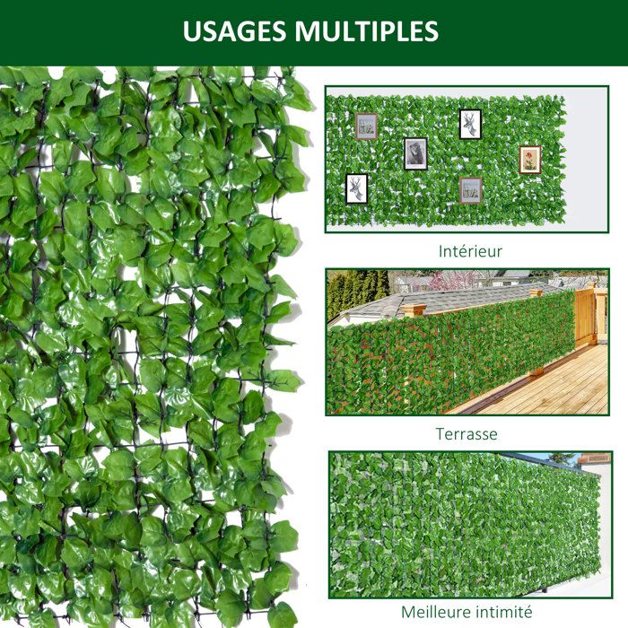 Haie Artificielle Brise-vue Décorative Vert 300 x 1 x 100 cm ...