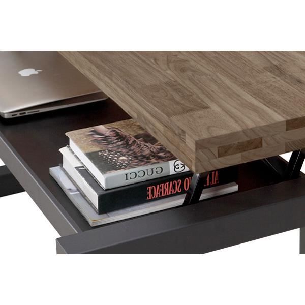Table basse bois récupéré et base métal avec plateau verre | Leroy Merlin