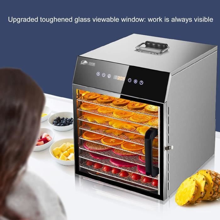 COOCHEER Déshydrateur Alimentaire 8 Plateaux 400W - Fruits Légumes Viande Avec Minuterie 72h Et Écran LCD