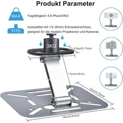 Support De Projecteur Rotatif 360° - Réglable En Hauteur Et Inclinaison, Compatible Mini Projecteurs