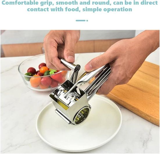 Râpe 4 Côtés En Acier Inoxydable 304 - Pour Fromage, Légumes, Fruits - Hauteur 9,2 Cm - Poignée Ergonomique