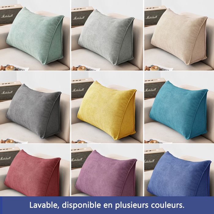 Coussin Compensé Triangulaire, Oreiller De Lecture TêTe De Lit, Dossier De Amovible, Coussin Lombaire En Coin,Vert,100*50*20cm - Maison