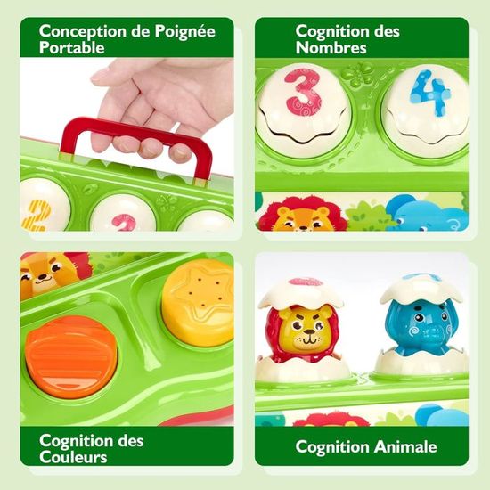 PLATEAU TAP-TAP Jouet pour Bébé 1 an,Jouet avec Animaux Musique,Jouet