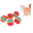 10 pcs Colorful Ball Jouets Doux Mousse Arc-en-Animal Jouets Petites Boules Pet Jouet Balle en Mousse Souple pour Chat Arc-en-Ciel-0